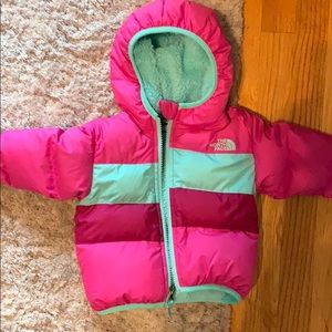North face pink jacket 6-12 months